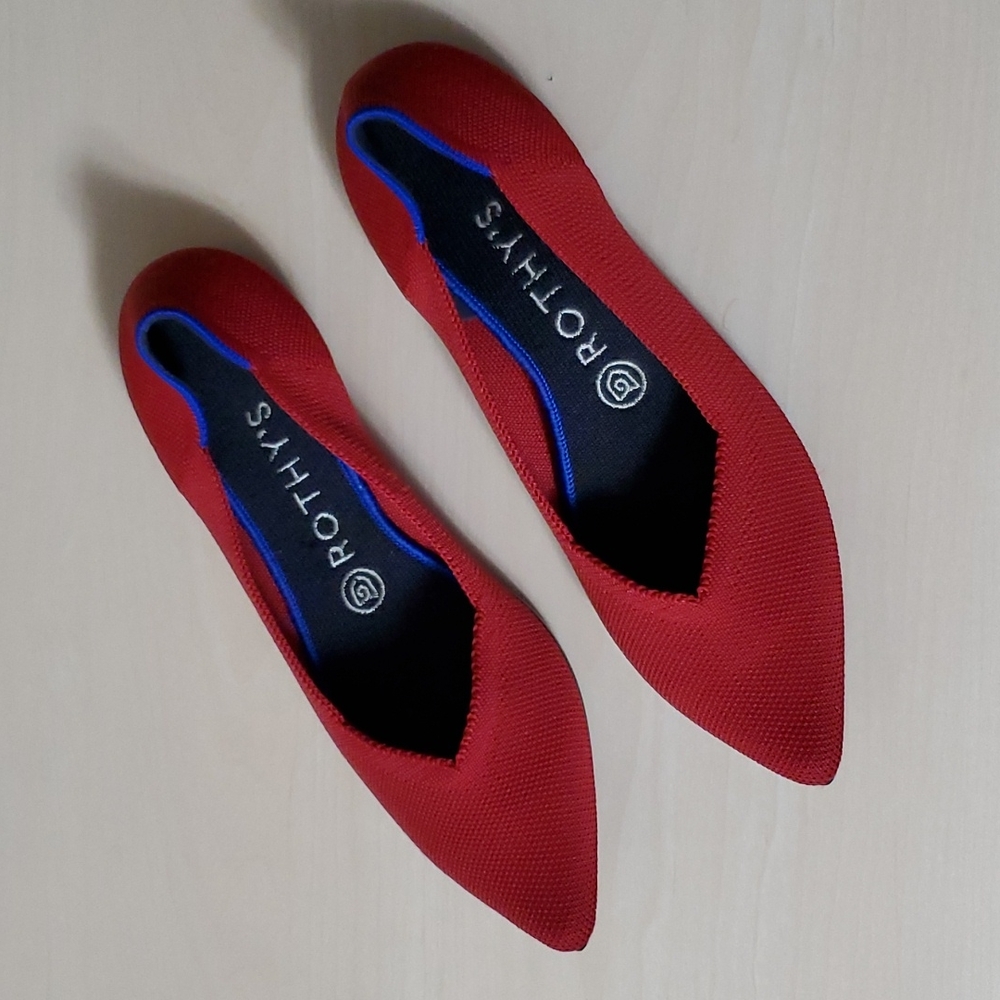 Rothy's Red "The Point" Size 8 Shoe Flats